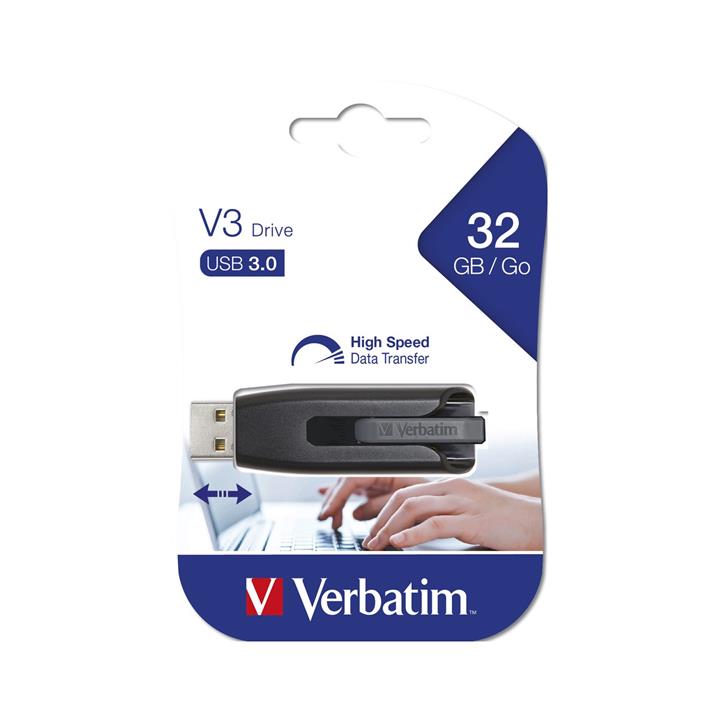 فلش مموری ورباتیم مدل Store n Go V3 USB Drive ظرفیت 32 گیگابایت Verbatim Store n Go V3 SupperSpeed  USB Drive 32GB